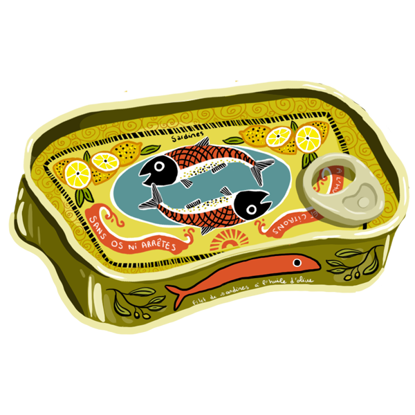 De délicieuses sardines qui proviennent de la conserverie visitée